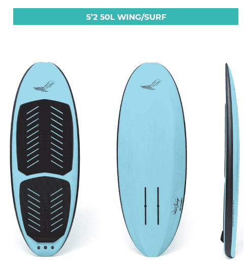 Capture d'écran 2025-02-24 164007 Planche de foil électrique pour wing/surf 5'2" 50L, design léger et performant, parfait pour la pratique du foil électrique et du wing surf sur toutes les eaux.