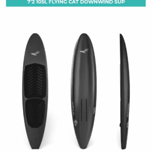 7'2 105L Flyng Cat Downwind Sup, planche à voile électrique pour la pratique du wing foil et du sup racing. Conception innovante et performances optimisées pour riders exigeants à la recherche d'une expérience nautique exceptionnelle.