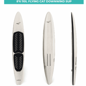 8'6 110L Flying Cat Downwind SUP paddleboard, planche de stand-up paddle pour le downwind, légère et performante pour la glisse en mer.