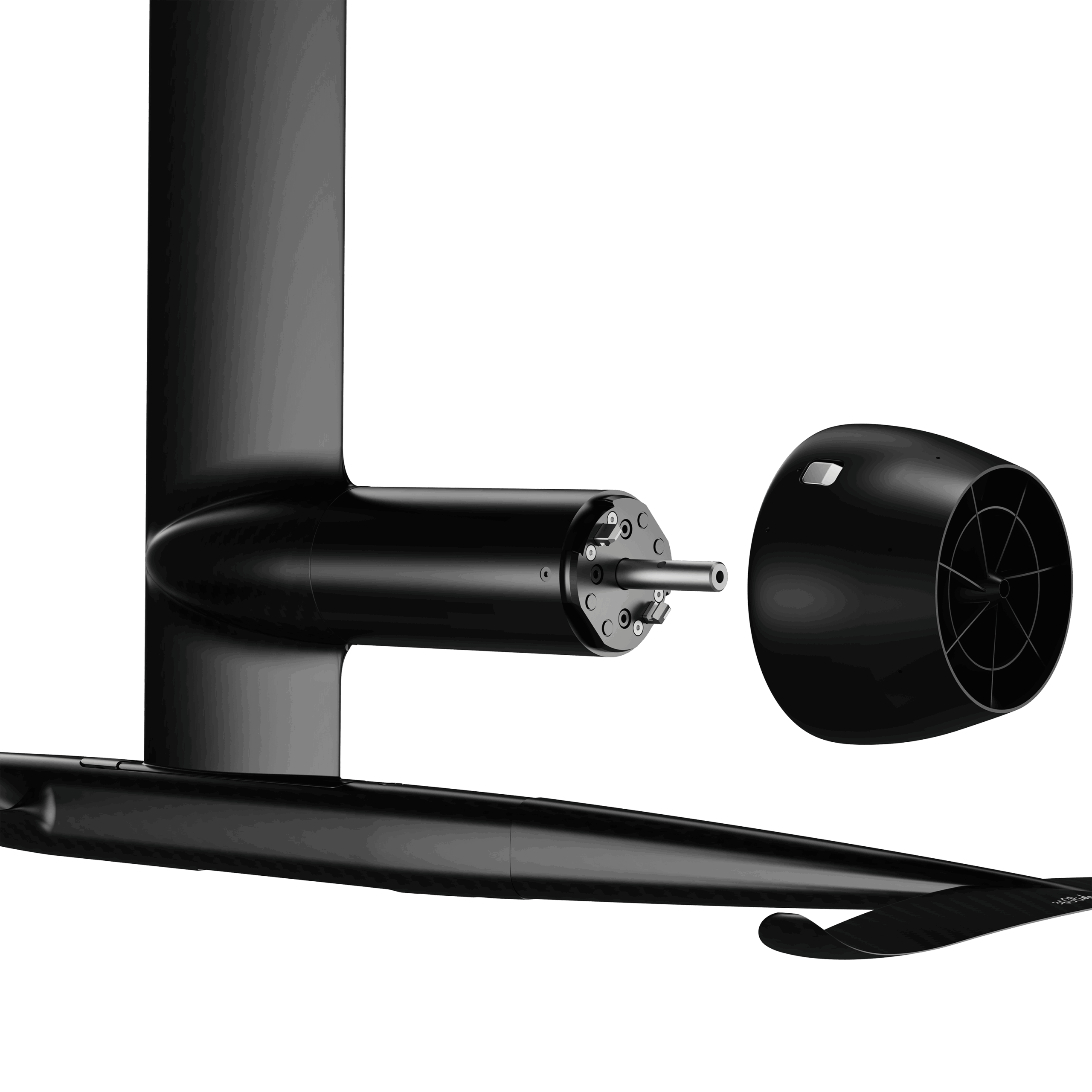 Propulsion LCS Carbone 68 avec hélice montée — vue de profil